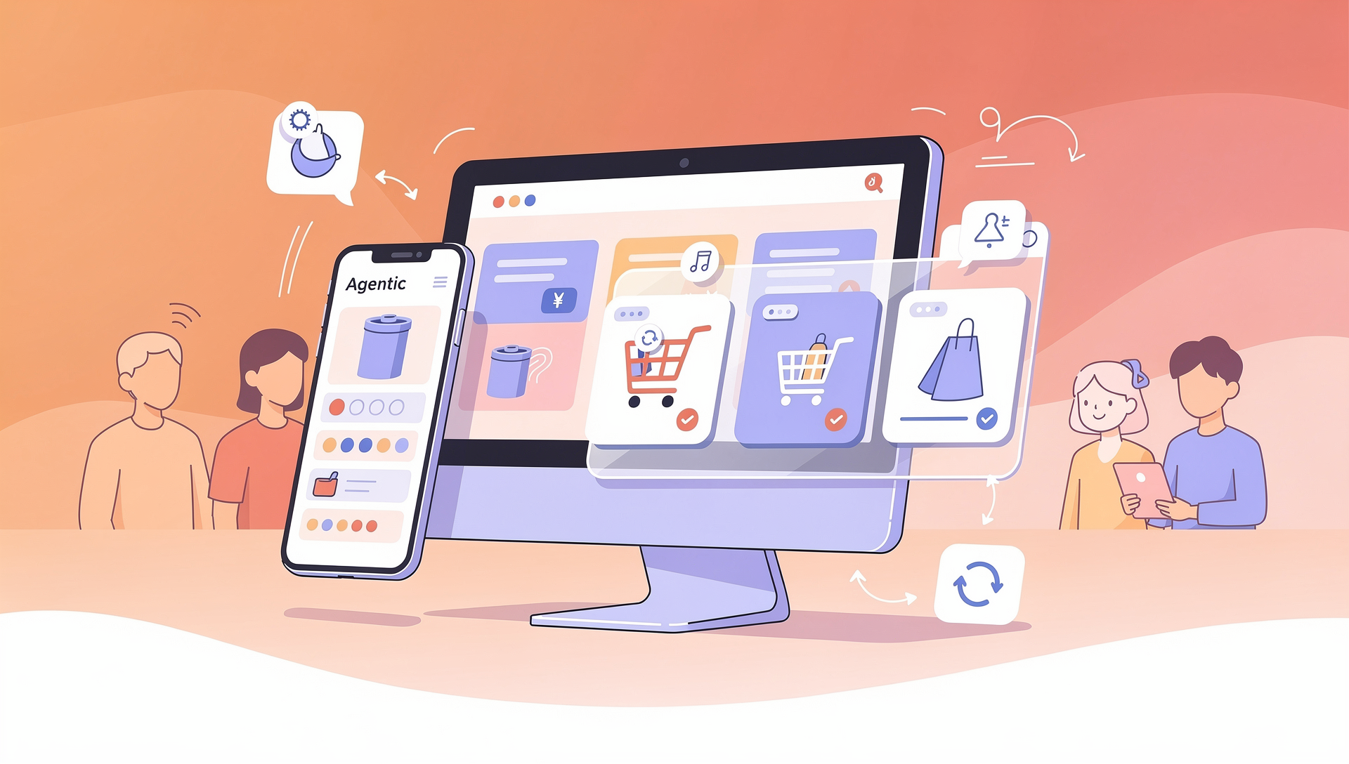 Agentic AI and e-commerce illustration